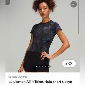 lululemon athletica Charcoal Tie-Dye Short Sleeve Tee